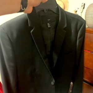 1 black ,slim fit h&m suit